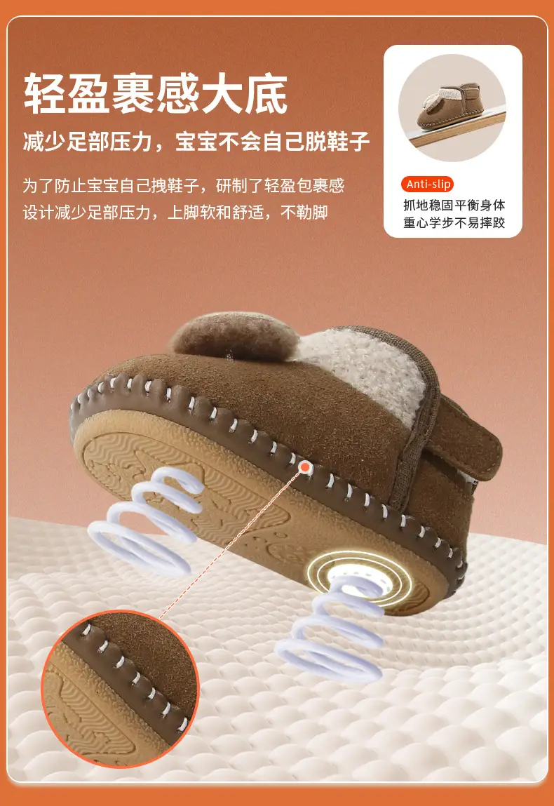 Baby Fleece Lined Shoes for 6-12 Months Soft Sole — feature 18