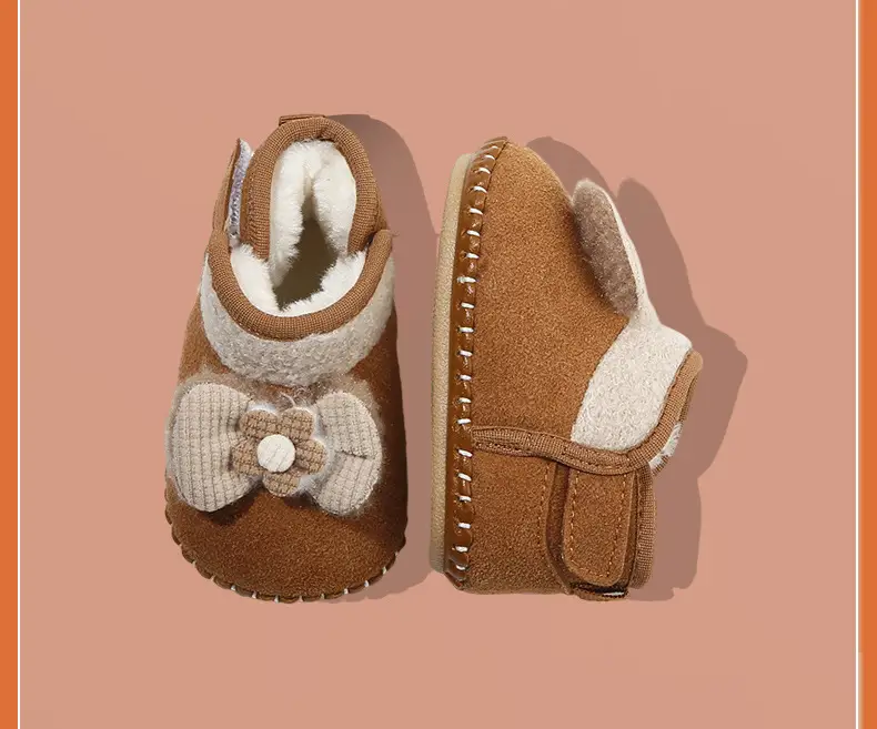 Baby Fleece Lined Shoes for 6-12 Months Soft Sole — feature 28