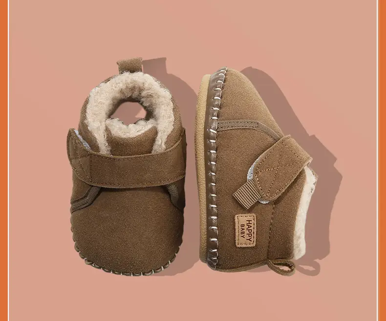 Winter Baby Fleece Lined Toddler Shoes Brown 3-6-12 Months — feature 26