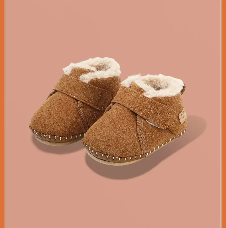 Winter Baby Fleece Lined Toddler Shoes Brown 3-6-12 Months — feature 28