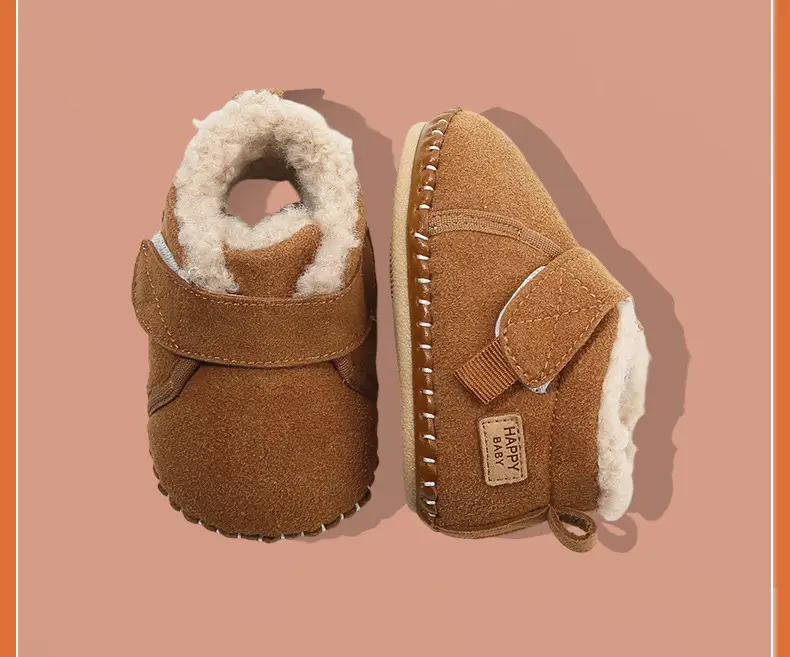Winter Baby Fleece Lined Toddler Shoes Brown 3-6-12 Months — feature 29