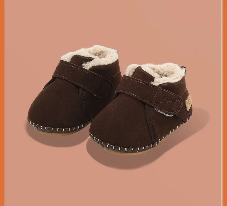 Winter Baby Fleece Lined Toddler Shoes Brown 3-6-12 Months — feature 31