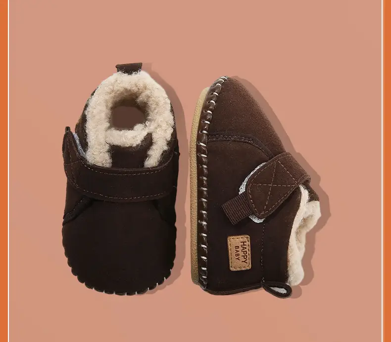 Winter Baby Fleece Lined Toddler Shoes Brown 3-6-12 Months — feature 32