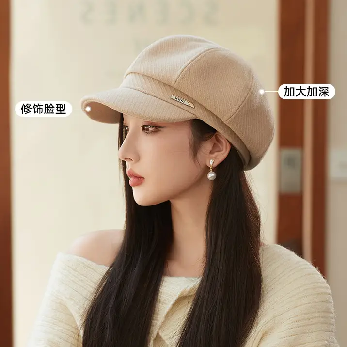 Women's Face-Slimming Octagonal Hat Winter Casual Beret - Image 15