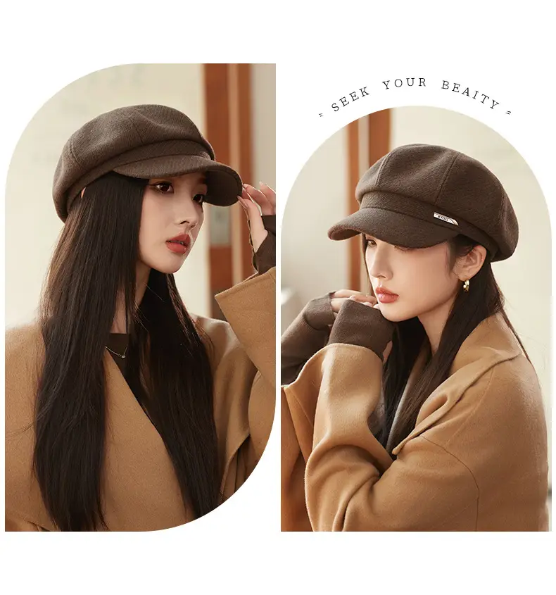 Women's Face-Slimming Octagonal Hat Winter Casual Beret — feature 10