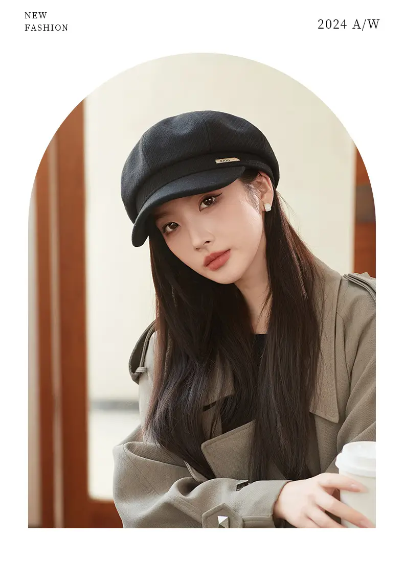 Women's Face-Slimming Octagonal Hat Winter Casual Beret — feature 12