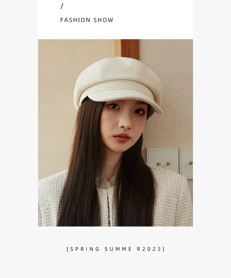 Women's Face-Slimming Octagonal Hat Winter Casual Beret — feature 3