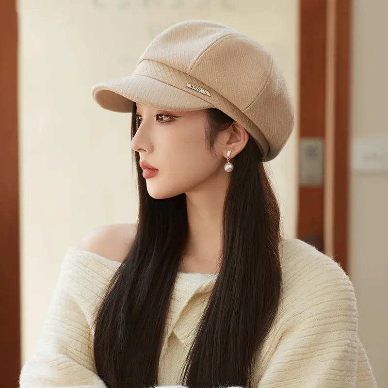 Women's Face-Slimming Octagonal Hat Winter Casual Beret - Image 2