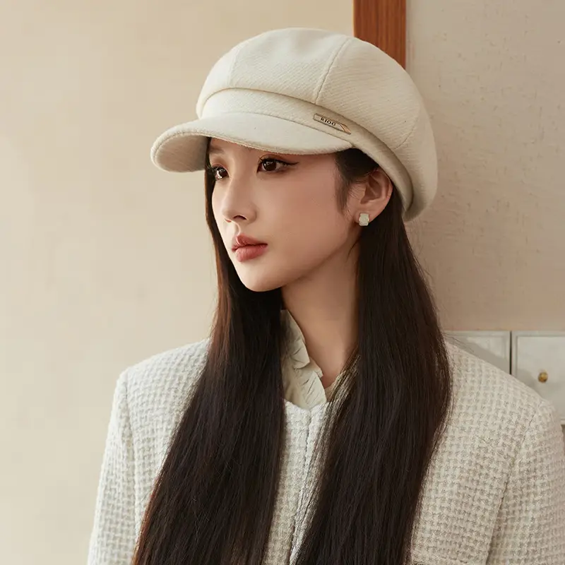 Women's Face-Slimming Octagonal Hat Winter Casual Beret - Image 4