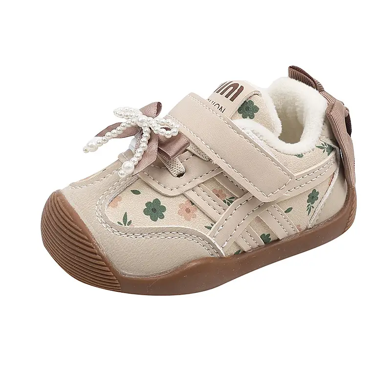 Winter Fleece Toddler Shoes for Girls 1-3Yr Closed Toe Non-Slip