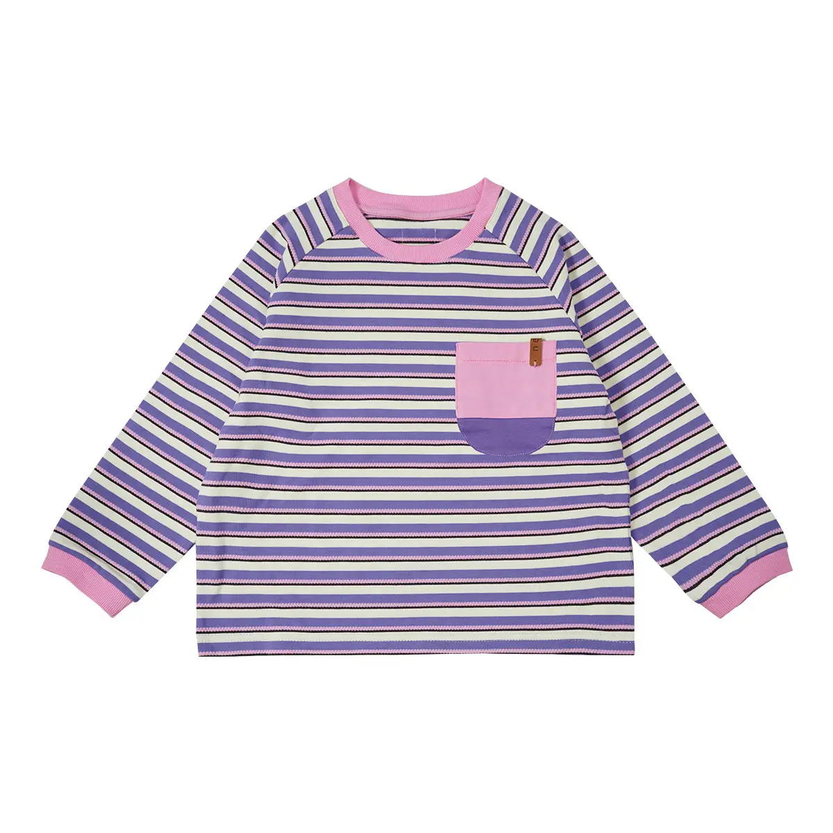 Neza Boys Striped T-Shirt Brown Pants Autumn Set - Image 4