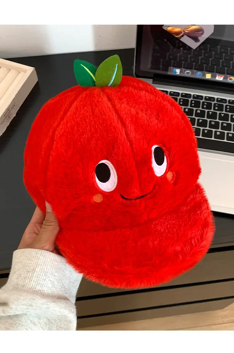 Apple Themed Warm Plush Hat for Women Autumn Winter 2025 — feature 7