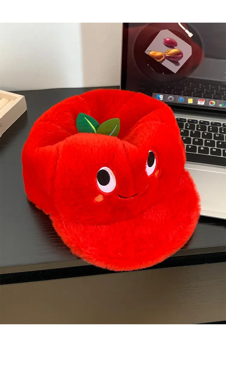Apple Themed Warm Plush Hat for Women Autumn Winter 2025 — feature 8