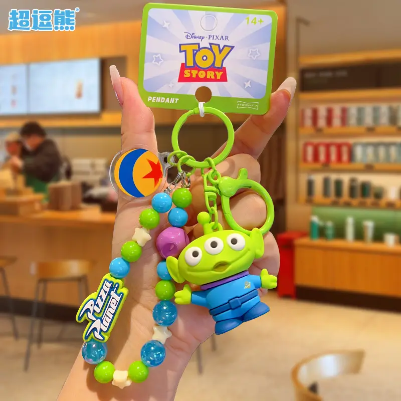 Authentic Cartoon Strawberry Bear Toy Story Series Beaded Pendant Doll Keychain Pendant Creative Small Gift