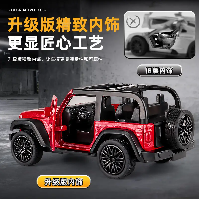 Three-Door Rross-Country Alloy Artificial Off-Road Sports Car Model Kidsren's Pull-Back Toy Car Batch