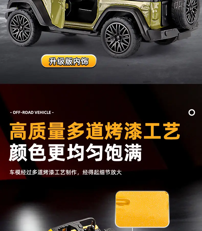 Three-Door Rross-Country Alloy Artificial Off-Road Sports Car Model Kidsren's Pull-Back Toy Car Batch — feature 12