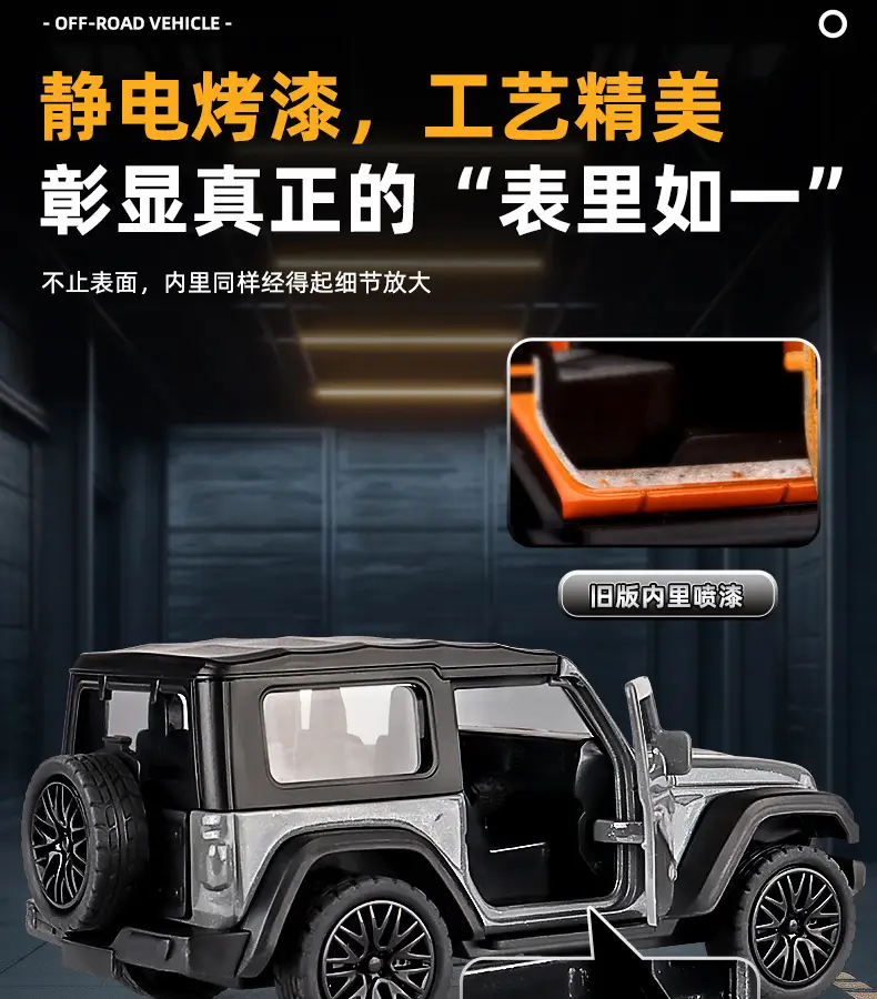 Three-Door Rross-Country Alloy Artificial Off-Road Sports Car Model Kidsren's Pull-Back Toy Car Batch — feature 14