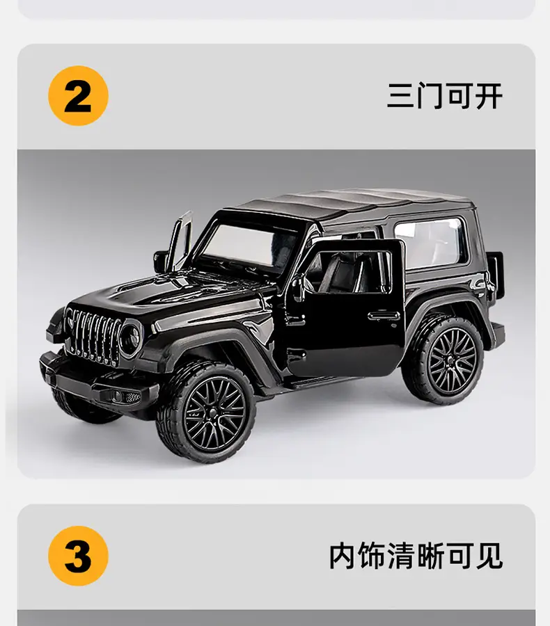Three-Door Rross-Country Alloy Artificial Off-Road Sports Car Model Kidsren's Pull-Back Toy Car Batch — feature 23