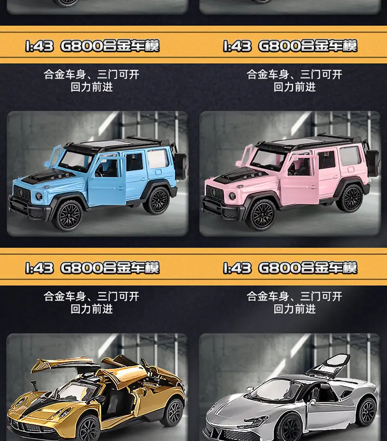 Three-Door Rross-Country Alloy Artificial Off-Road Sports Car Model Kidsren's Pull-Back Toy Car Batch — feature 6