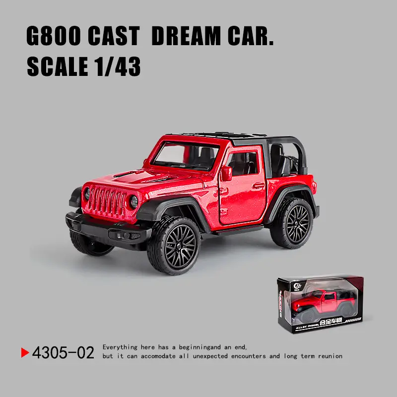 Three-Door Rross-Country Alloy Artificial Off-Road Sports Car Model Kidsren's Pull-Back Toy Car Batch