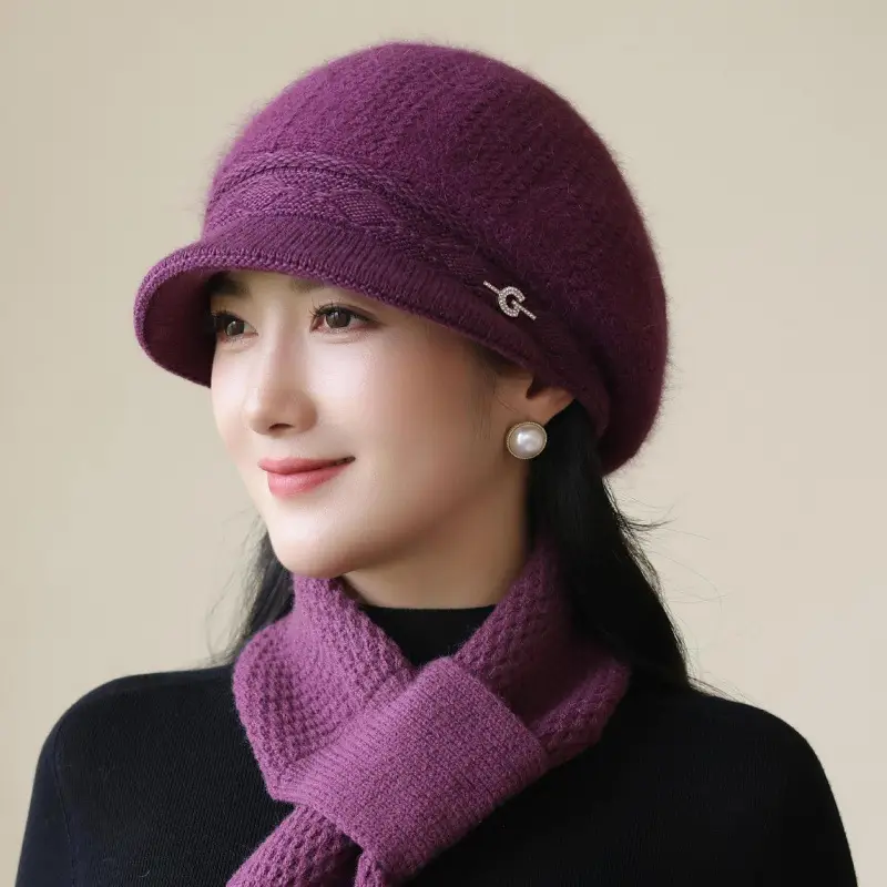 Women Knit Pom-Pom Hat Windproof Winter Warm