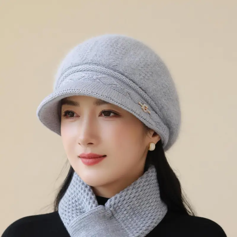 Women Knit Pom-Pom Hat Windproof Winter Warm