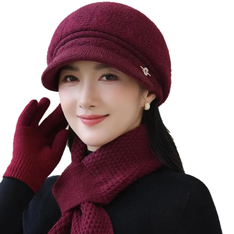 Women Knit Pom-Pom Hat Windproof Winter Warm