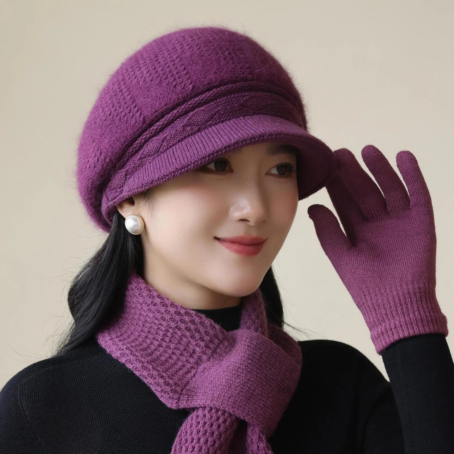 Women Knit Pom-Pom Hat Windproof Winter Warm — feature 1