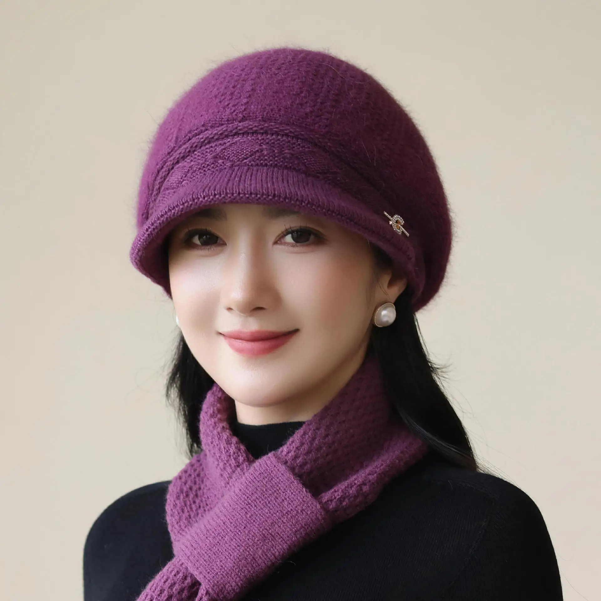 Women Knit Pom-Pom Hat Windproof Winter Warm — feature 2