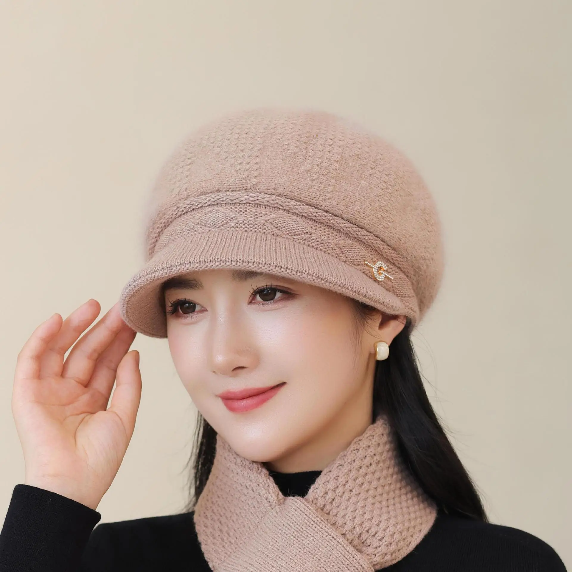 Women Knit Pom-Pom Hat Windproof Winter Warm — feature 5