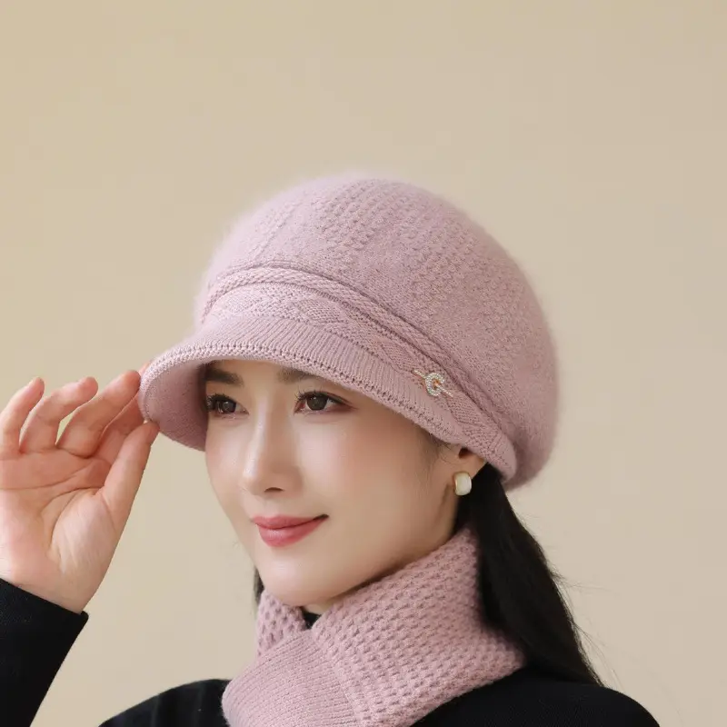 Women Knit Pom-Pom Hat Windproof Winter Warm