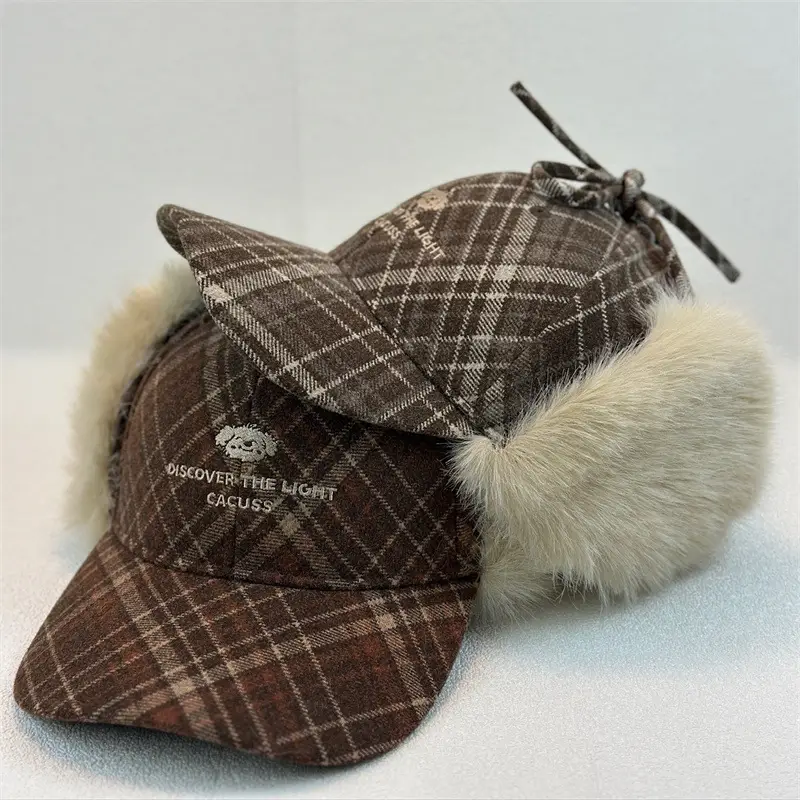 New Embroidered Plush Duck Cap Autumn Winter British Style - Image 5