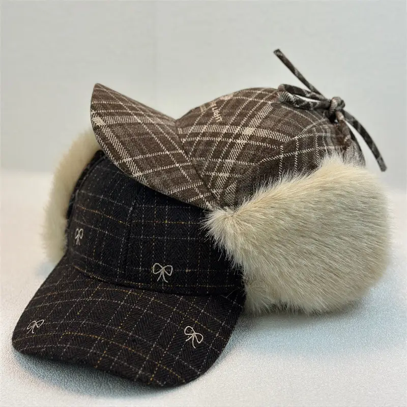 New Embroidered Plush Duck Cap Autumn Winter British Style - Image 7