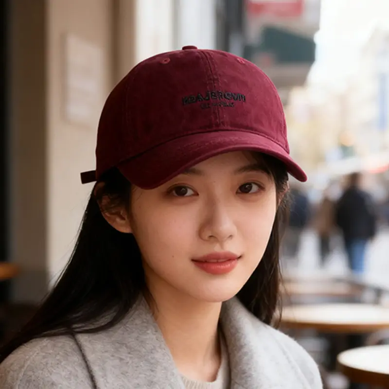 Maroon Embroidered Baseball Cap Large Head - Image 8