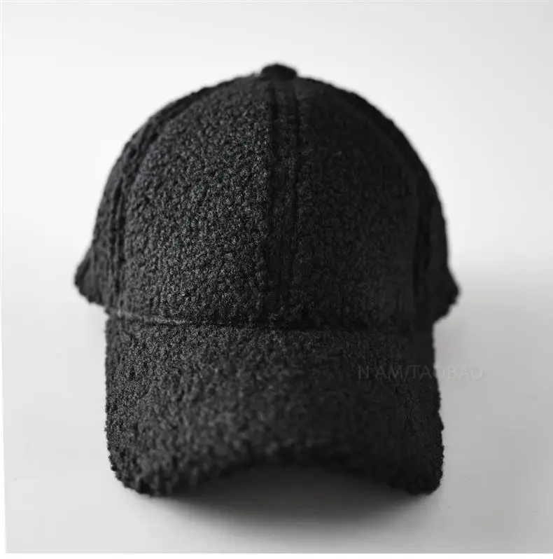 White Wool Baseball Cap Warm Windproof Men Women — feature 5