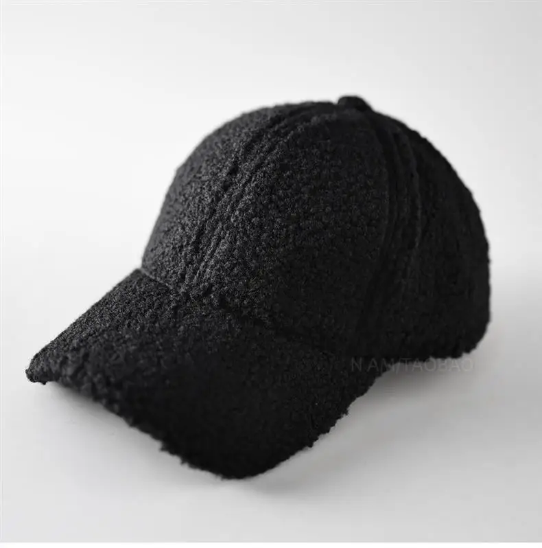 White Wool Baseball Cap Warm Windproof Men Women — feature 7