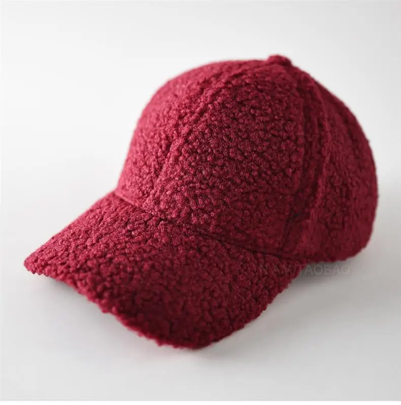 White Wool Baseball Cap Warm Windproof Men Women — feature 8