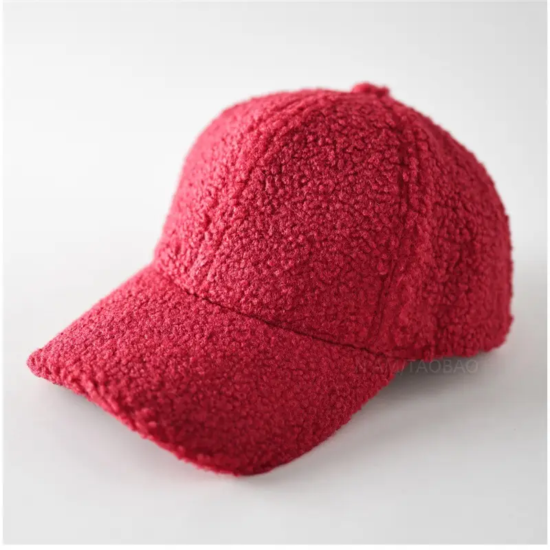 White Wool Baseball Cap Warm Windproof Men Women - Image 2