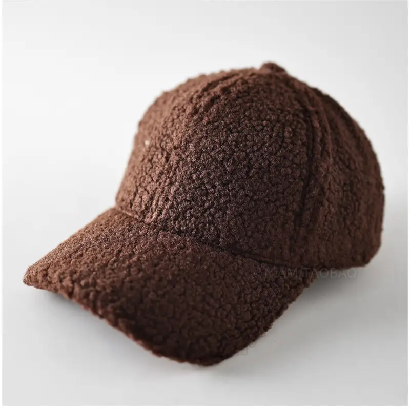 White Wool Baseball Cap Warm Windproof Men Women - Image 6