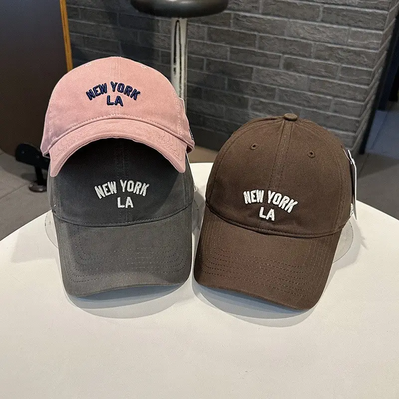 Women White NY LA Baseball Cap Wide Brim - Image 11