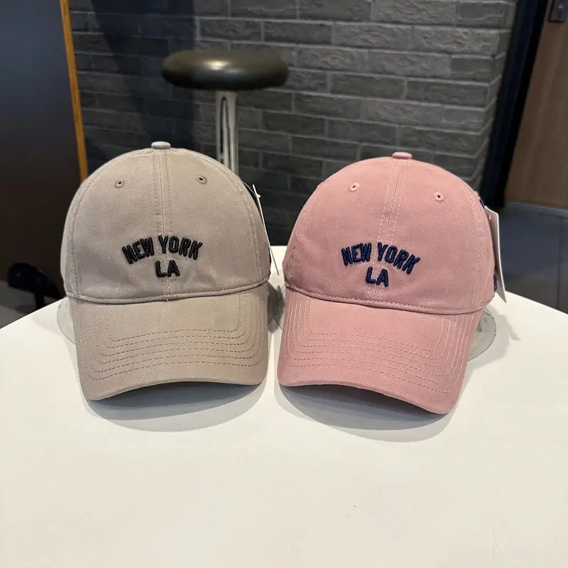 Women White NY LA Baseball Cap Wide Brim - Image 13