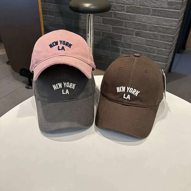 Women White NY LA Baseball Cap Wide Brim — feature 2