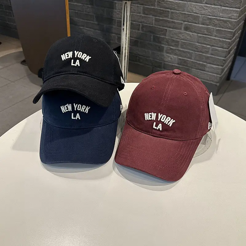 Women White NY LA Baseball Cap Wide Brim — feature 3