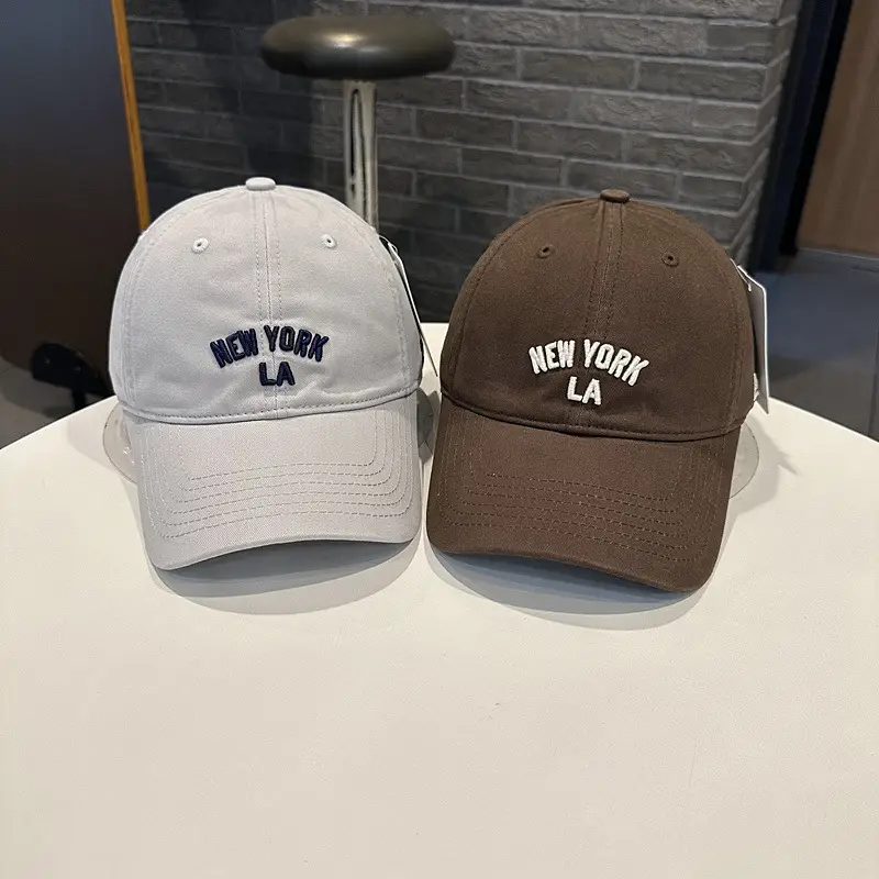 Women White NY LA Baseball Cap Wide Brim — feature 4