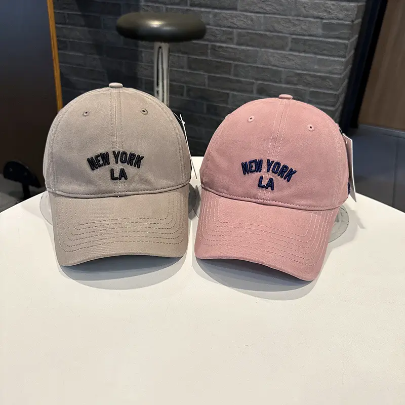 Women White NY LA Baseball Cap Wide Brim — feature 6