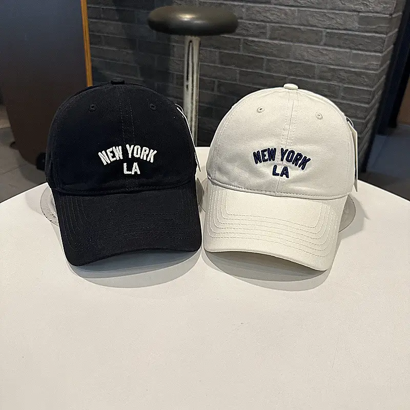 Women White NY LA Baseball Cap Wide Brim — feature 8