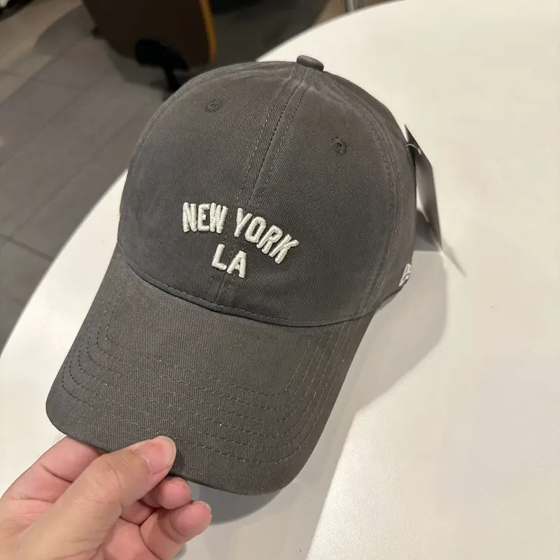 Women White NY LA Baseball Cap Wide Brim — feature 9