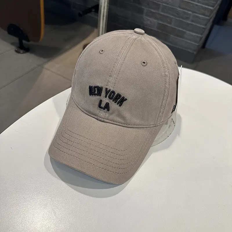 Women White NY LA Baseball Cap Wide Brim - Image 2
