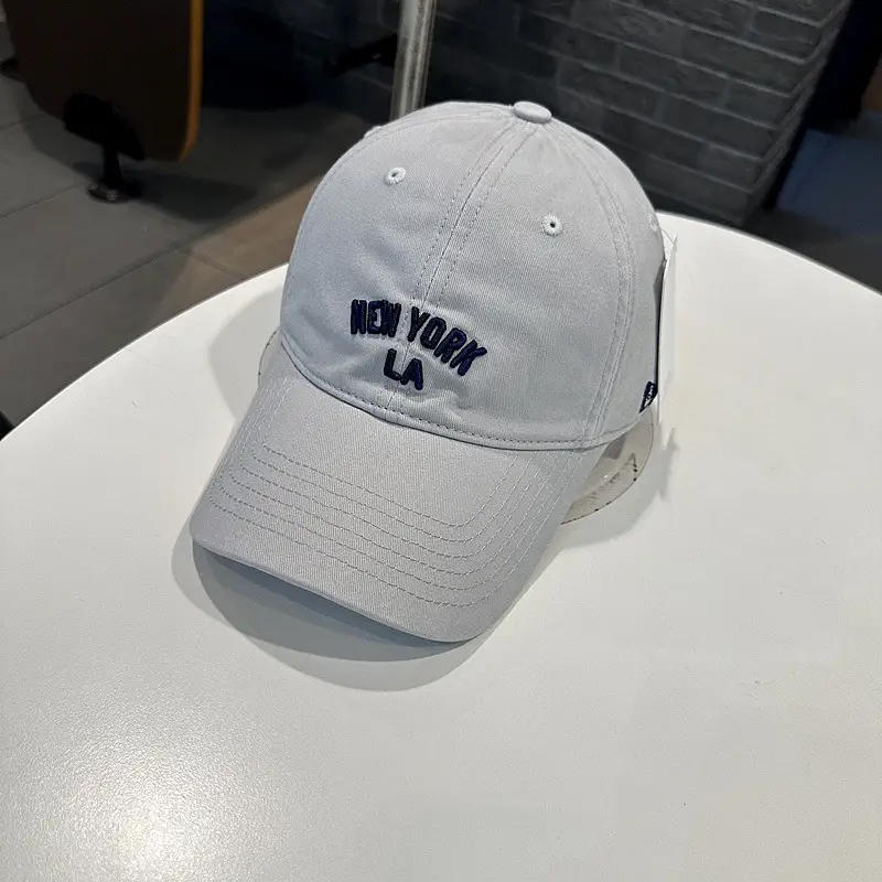 Women White NY LA Baseball Cap Wide Brim - Image 4
