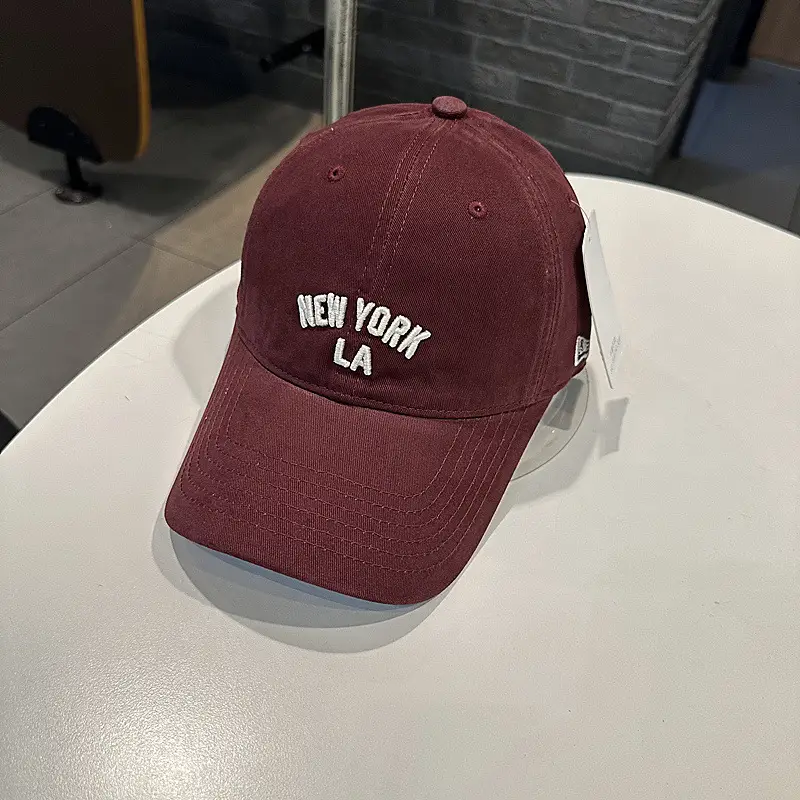 Women White NY LA Baseball Cap Wide Brim - Image 5